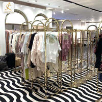 boutique clothing stand retail store metal apparel display rack for sale stainless steel metal clothes display rack