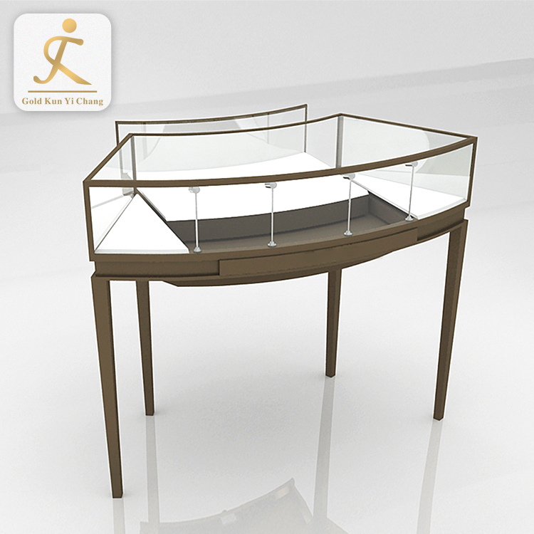 high quality jewellery shop furniture design display showcase for jewelry stainless steel glass custom jewelry display showcase