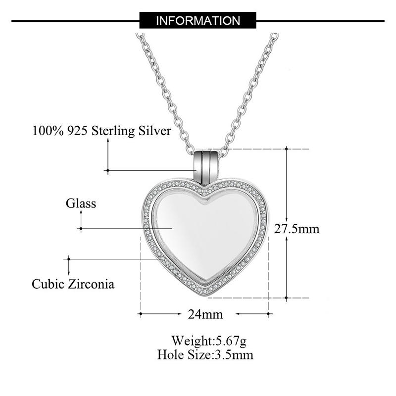 product-AAA CZ Pave Set Silver Heart Shaped Photo Frame Pendant-BEYALY-img-3