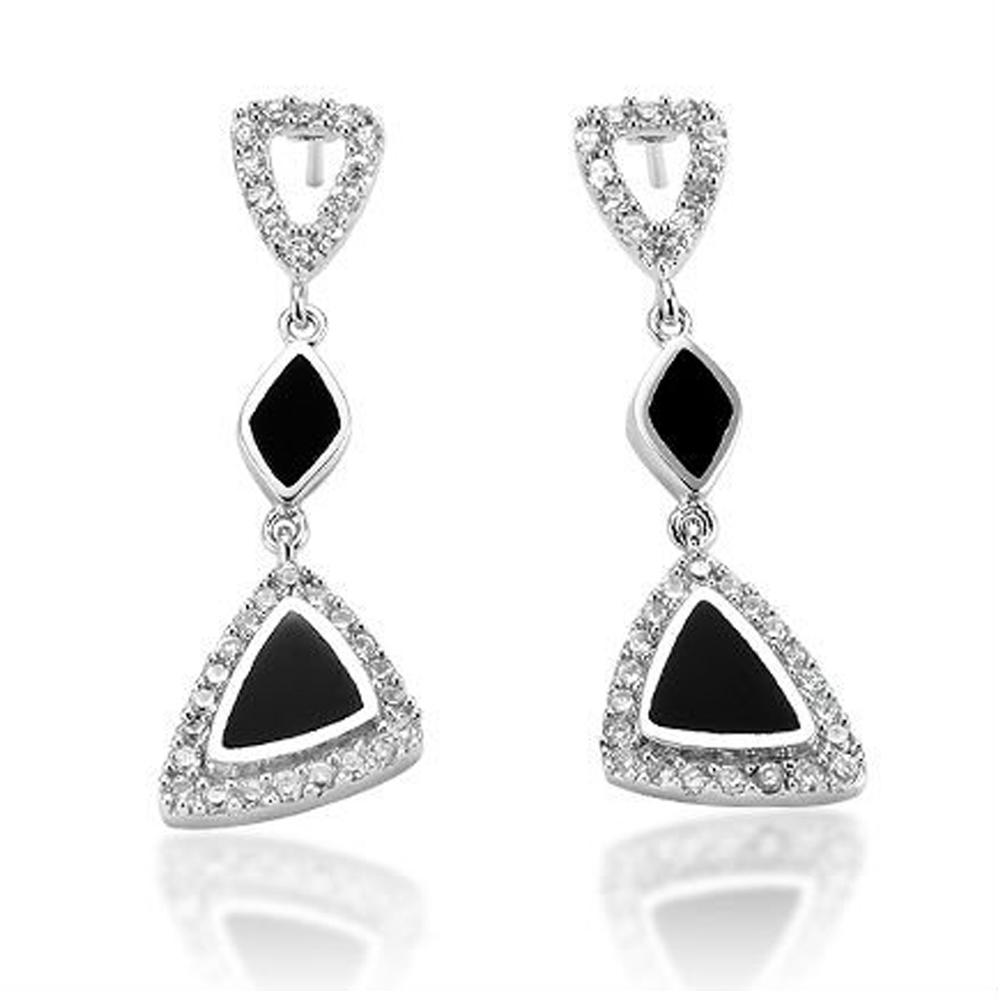 product-2019 new model cz inlaid rhombus silver stick on earrings for adults-BEYALY-img-3