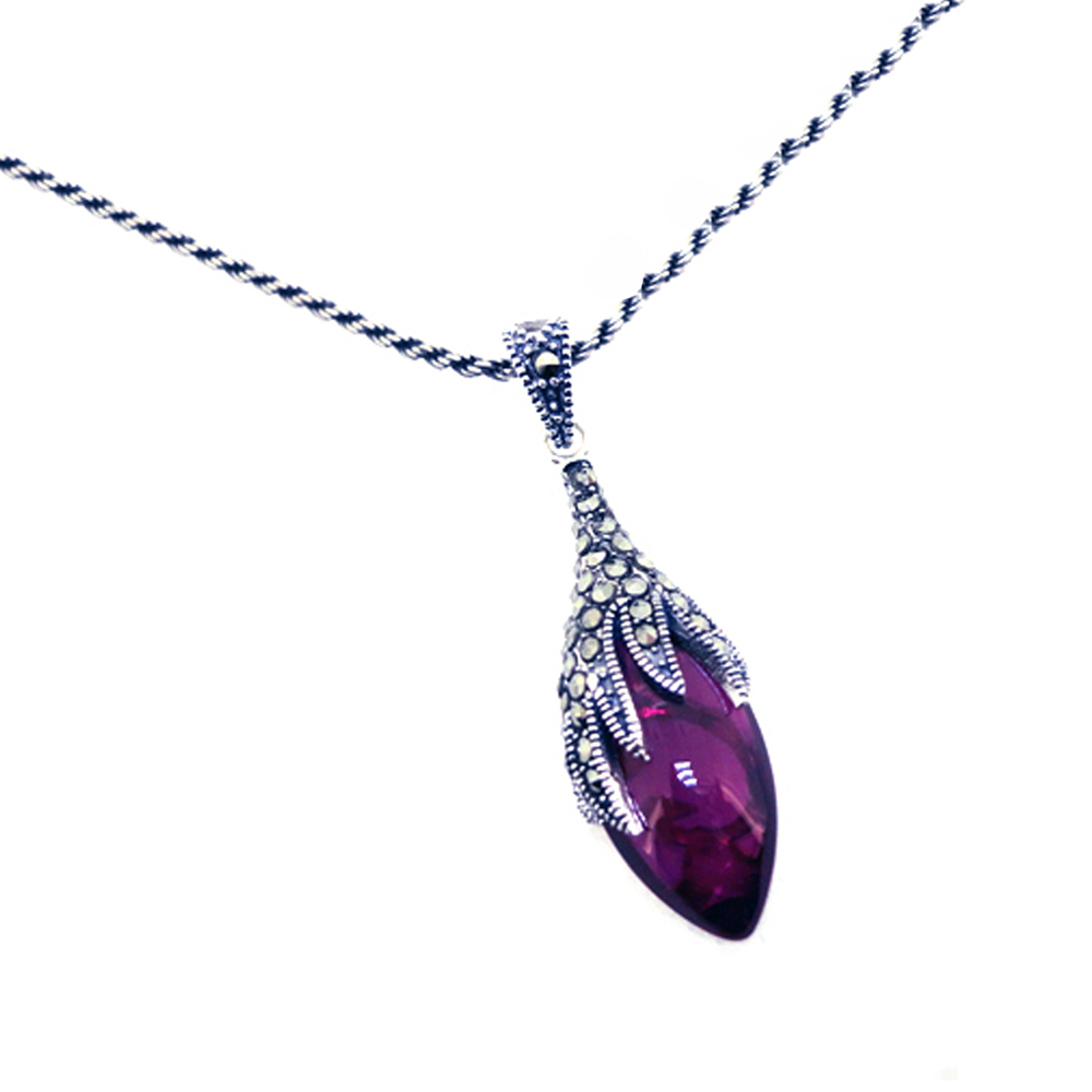 Delicate for lady violet stone druzy pendants wholesale