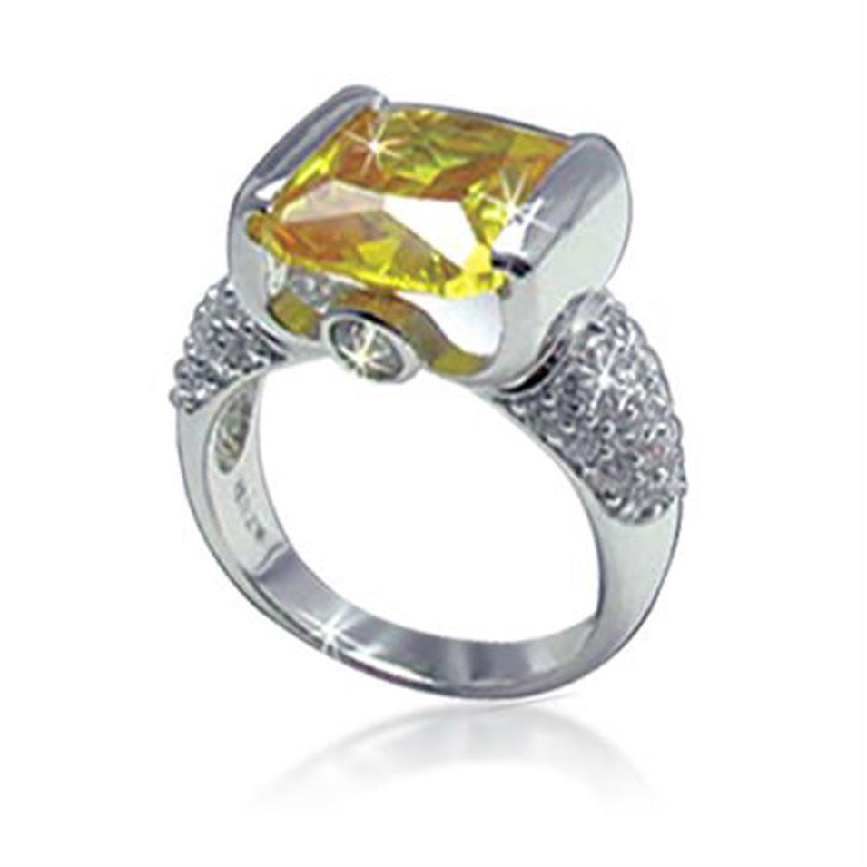 Classic design yellow stone value 325 silver ring, 8925 ring silver plated