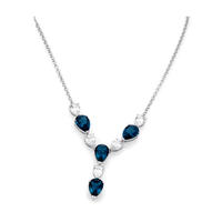 High Quality Blue Stone Crystal Avenue Necklace Jewelry Wholesale