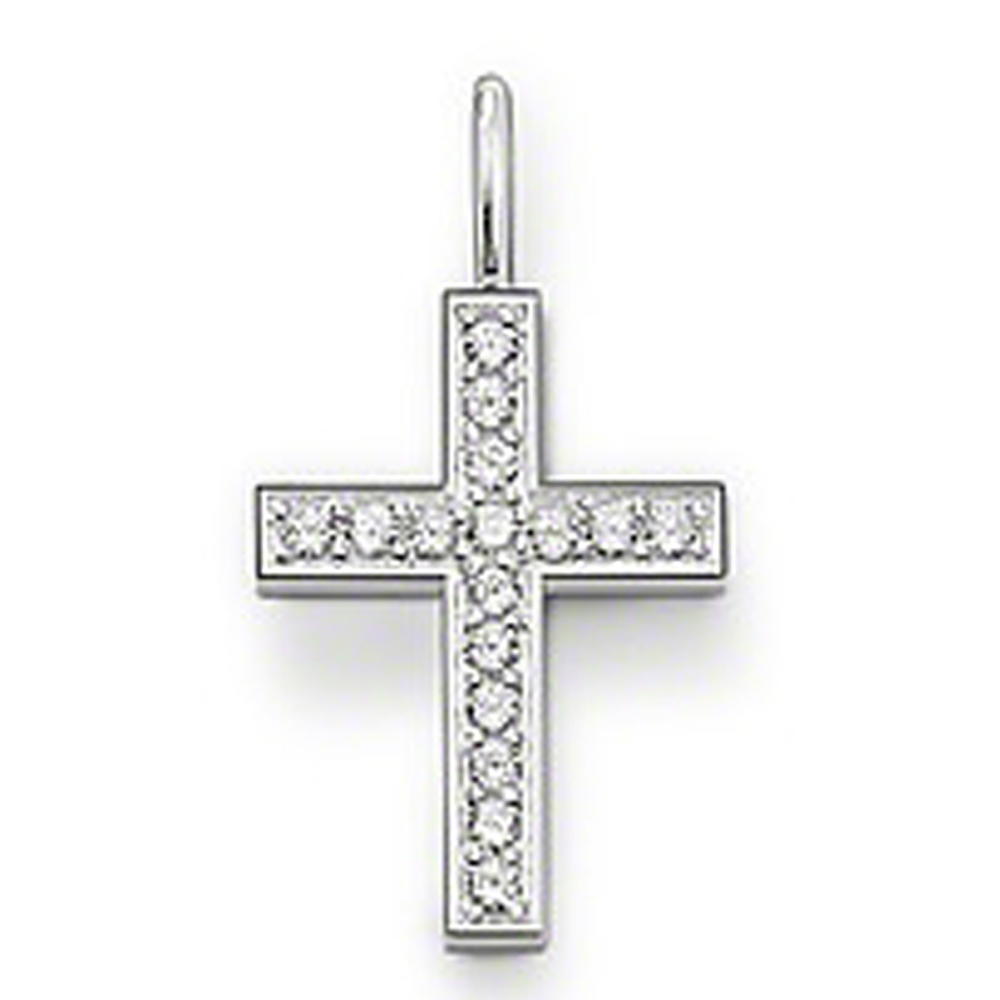 product-BEYALY-Cross With Black Cz Silver Mens Diamond 925 Silver Jewelry-img-2