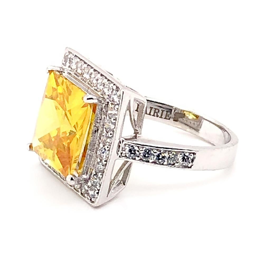 product-Square Design Yellow Stone Silver Bijoux 925 Rings-BEYALY-img-3
