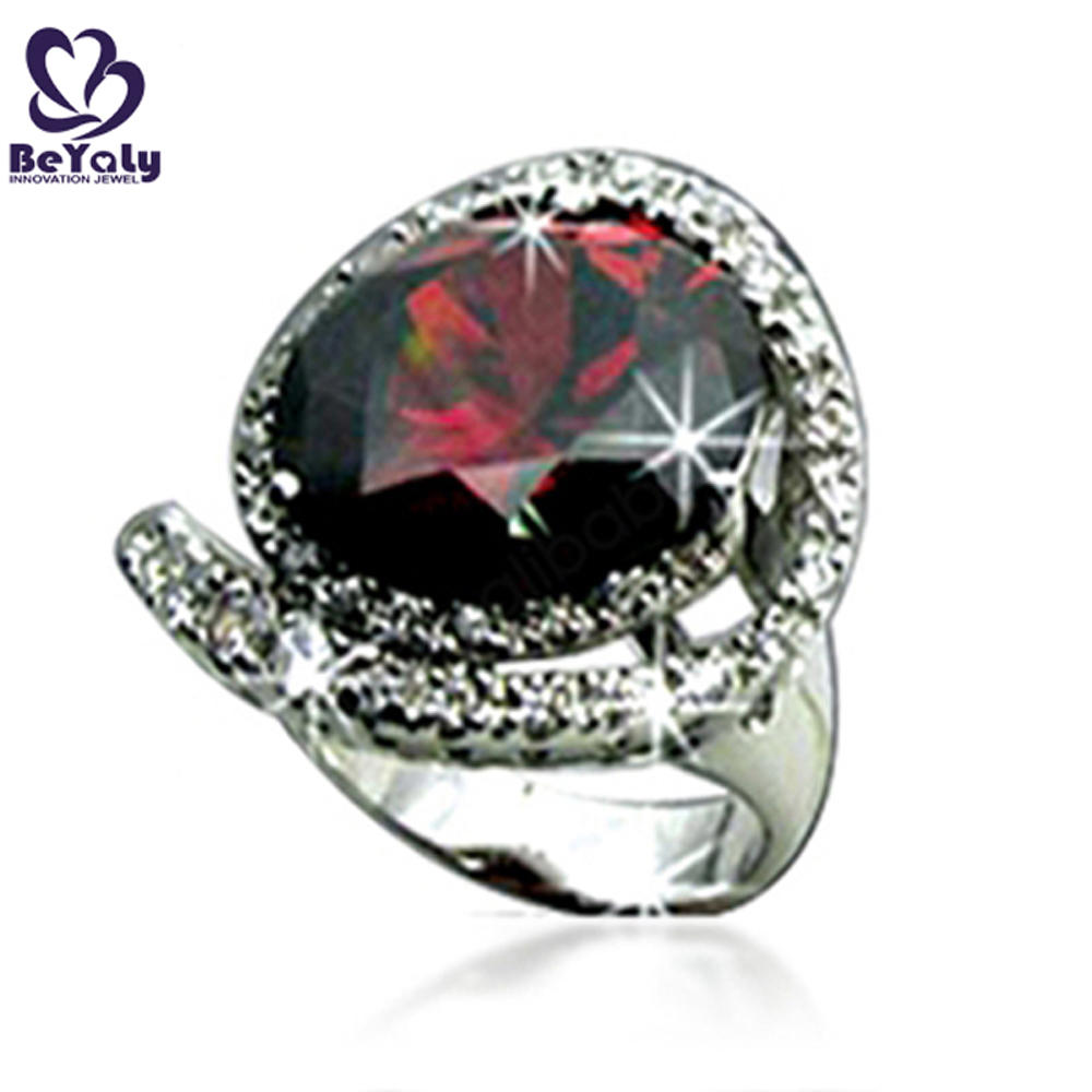product-BEYALY-Wholesale female big pink natural stone silver jewelry-img-2
