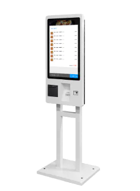 standing smart digital signage self service order kiosk cabinet with receipt printing