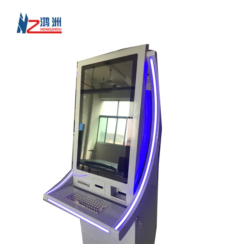 24 inch touch screen cash exchange kiosk in hotel with LED light and elegant design