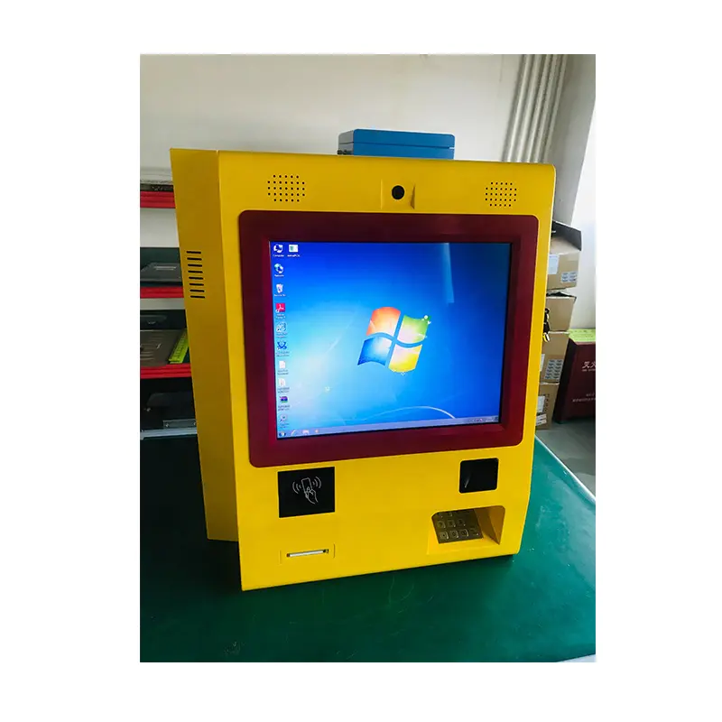 OEM 21 inch wall mounted kiosk with barcode and printer with capacitive touchscreen