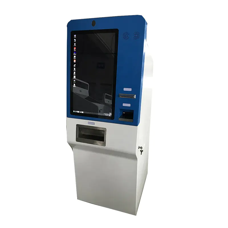 LED multimedia self service payment kiosk with WIFI and cash coin dispenser