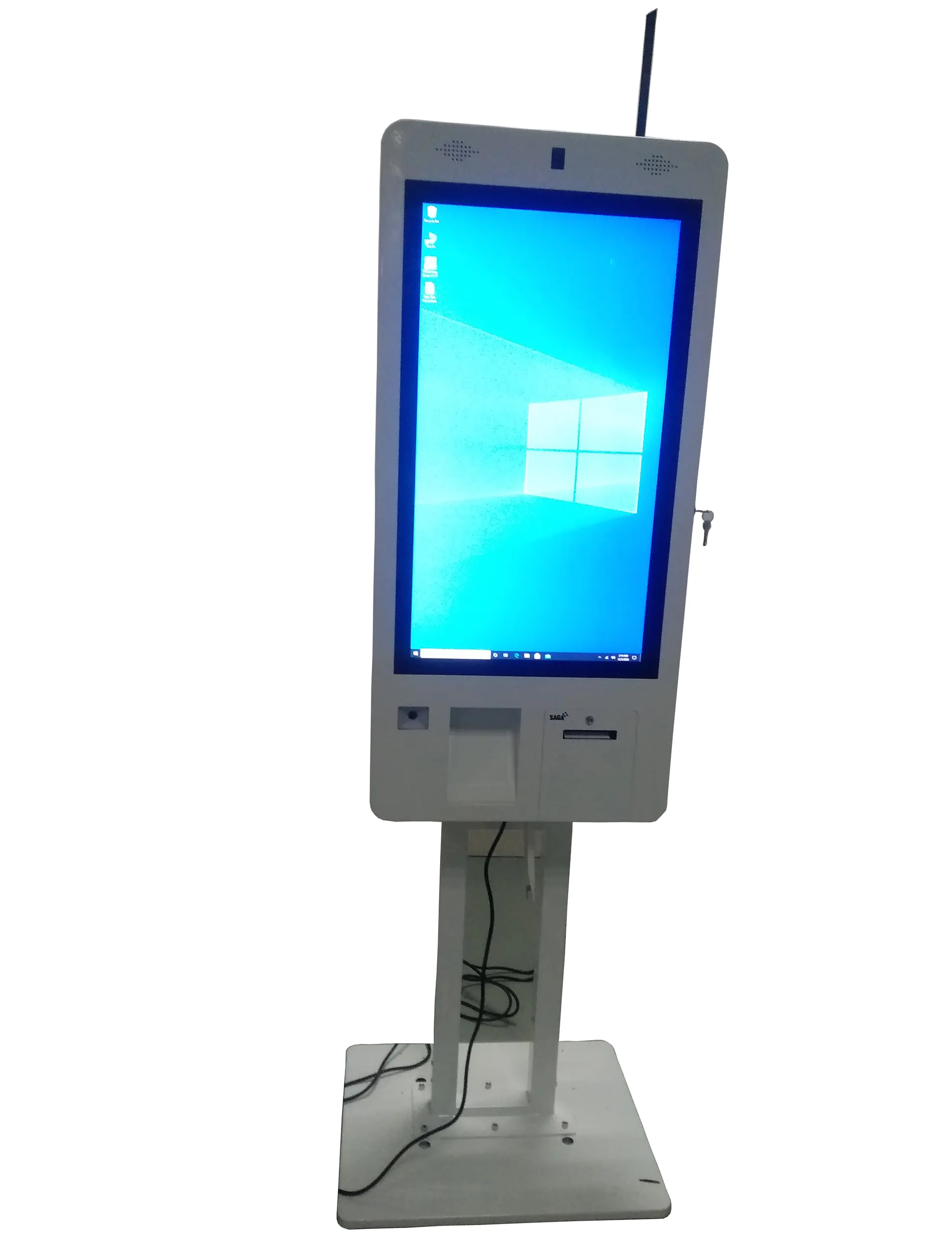 digital signage restaurant kiosk with QR code scanner printing tailormade touchscreen