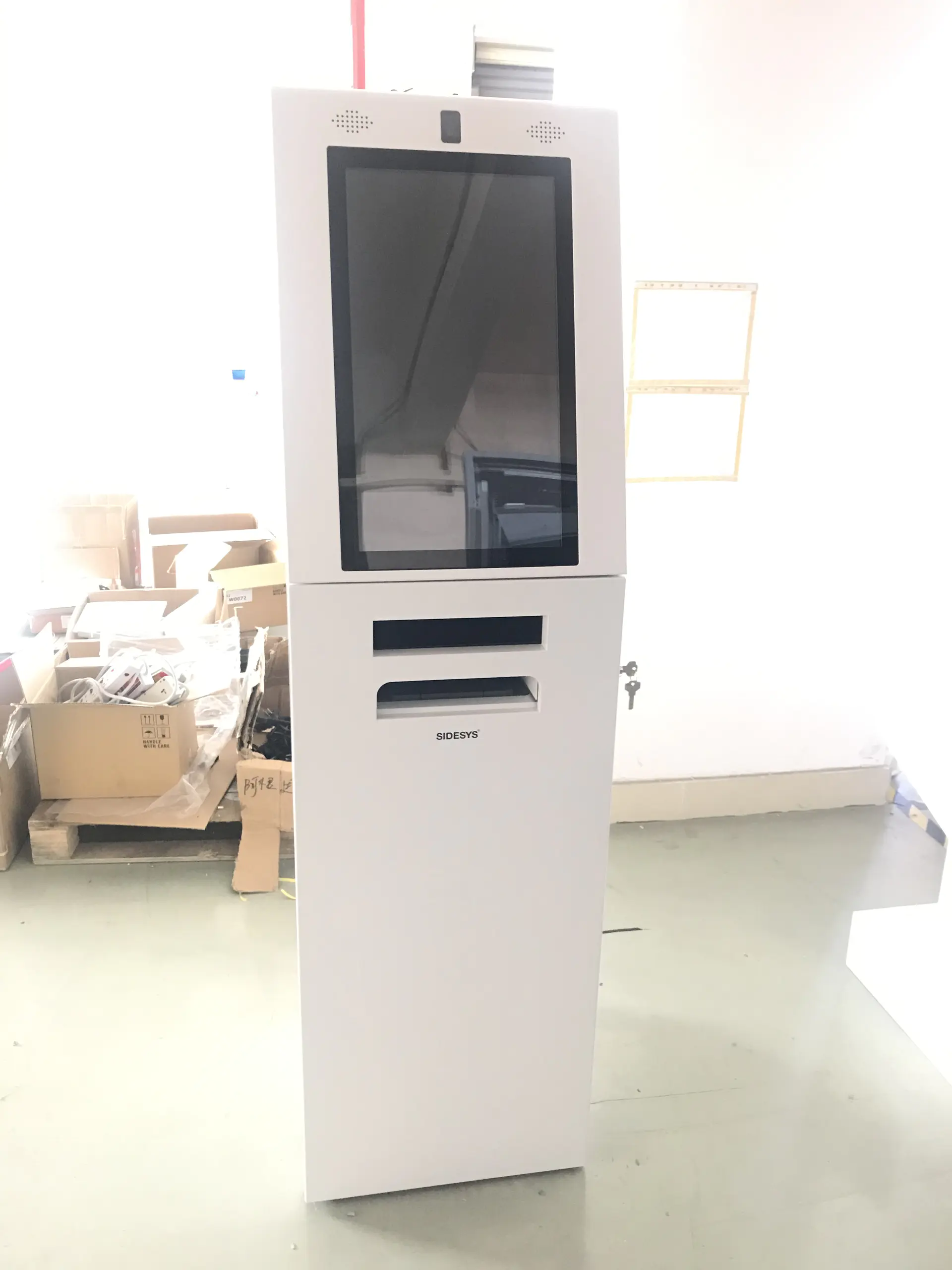 Self serviceA4 printer kiosk with document scanner and camera