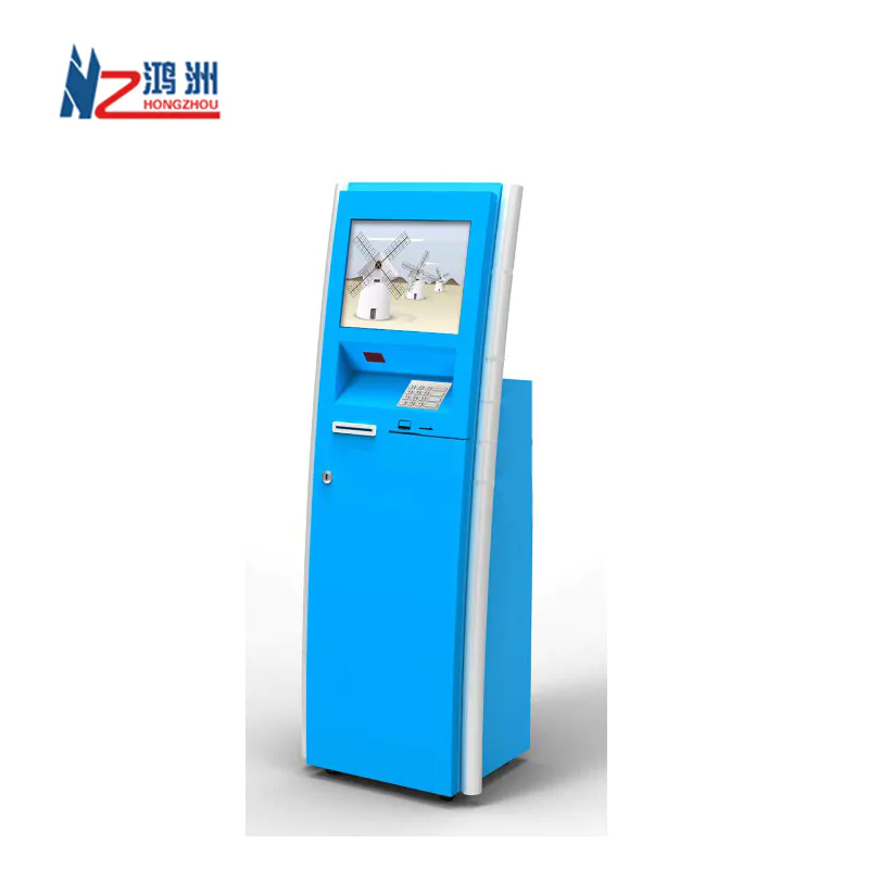 Self service coin-operated kiosk with printer with queue management