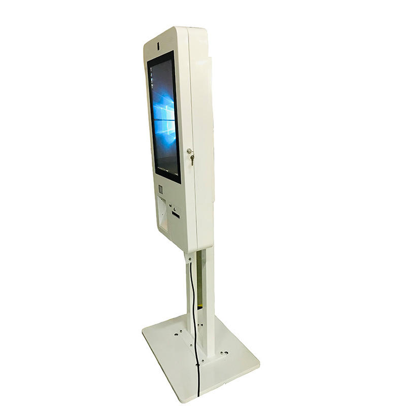 upright smart 21.5 digital signage self service menu order kiosk with QR code scanner 16 yeas professional experiences