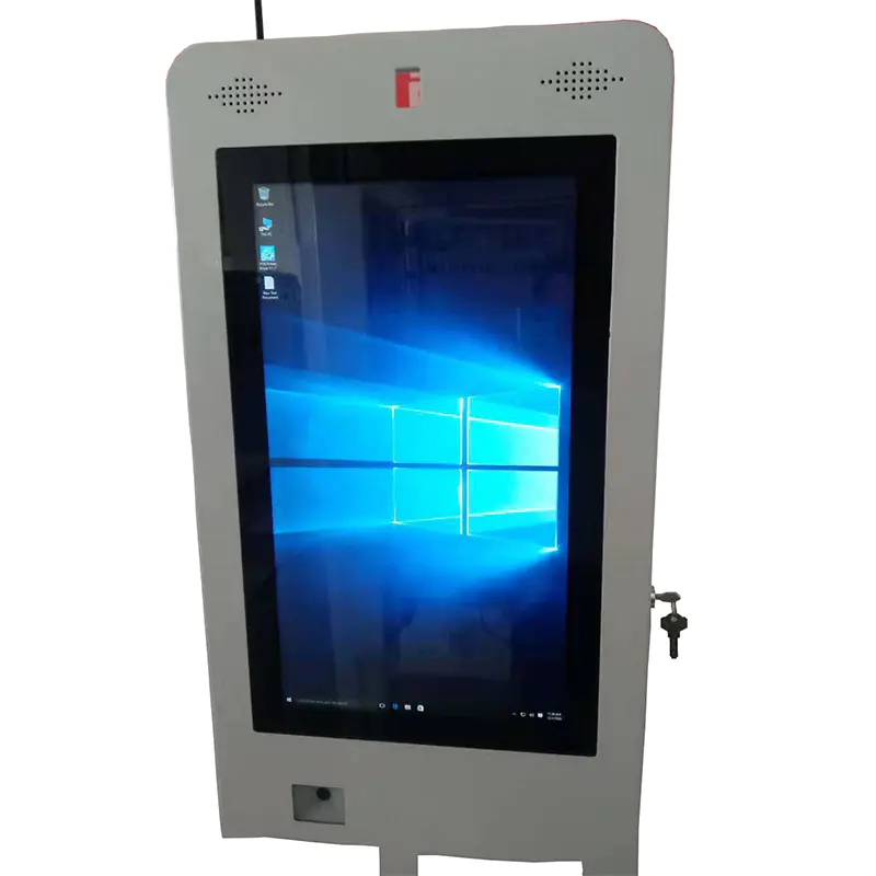 digital signage restaurant kiosk with QR code scanner printing tailormade touchscreen