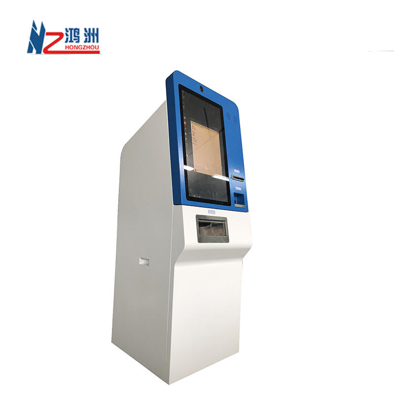 Self-service foreign currency exchange ATM touch screen payment kiosk