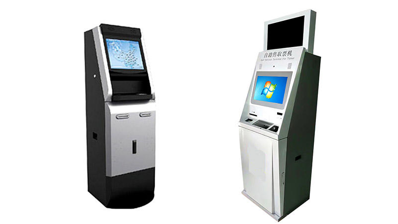 Dual screen 19 inch touch screenticket check kiosk with payment function in bus station