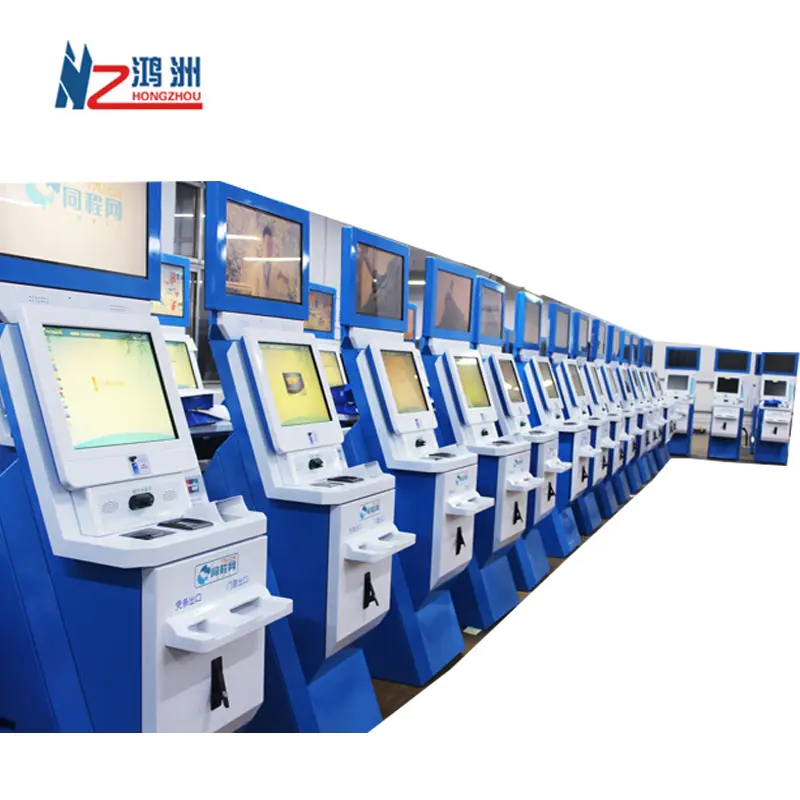 Dual Screen Hotel Check in Kiosk With Cash Acceptor and Barcode Scanner