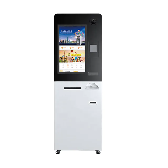 Self Service Payment Kiosk With Card Dispenser And Printer For Mall And Hotel