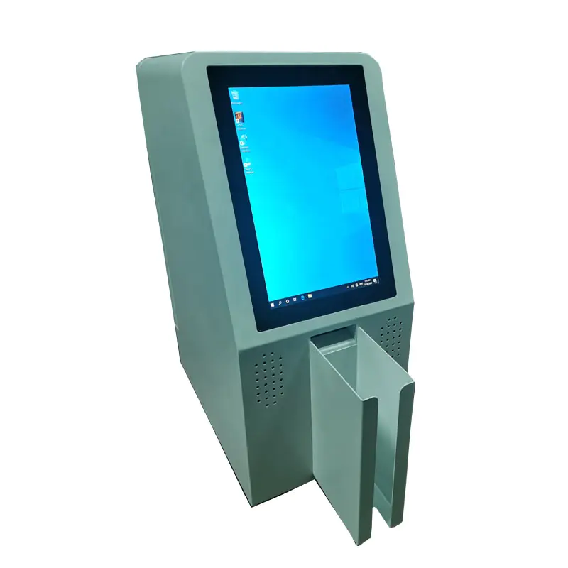 Automatic desktop card dispenser kiosk with speaker