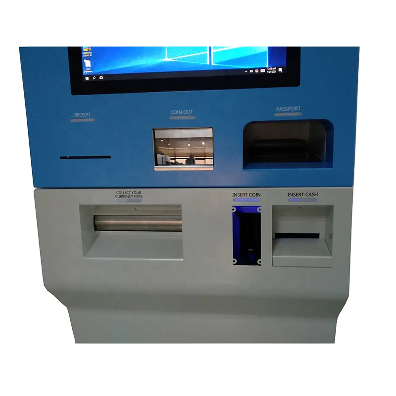 easy operation foreign currency exchange kiosk with customizable screen