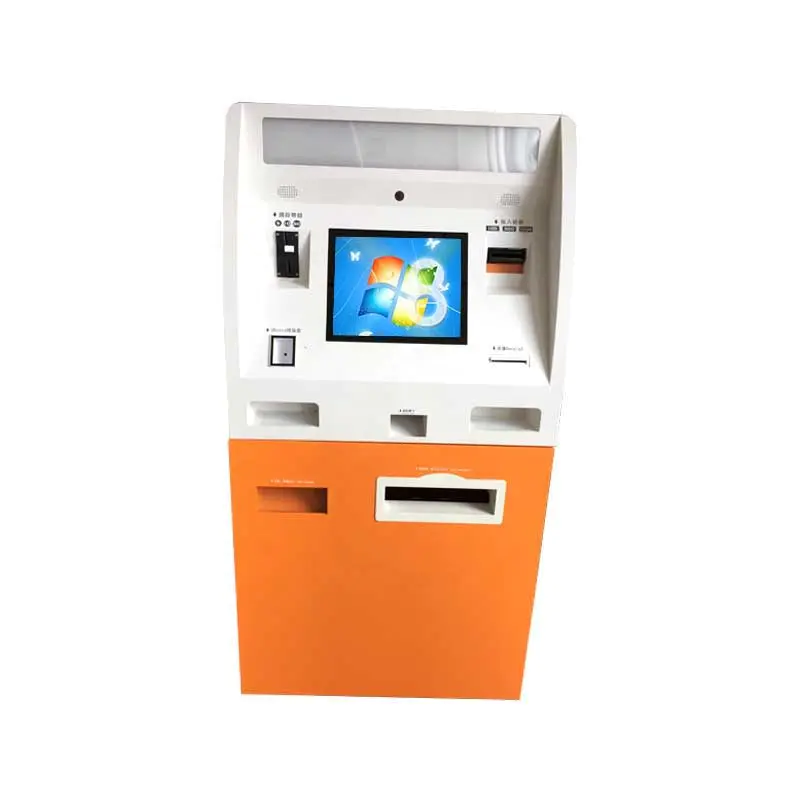 Competitive price ATM kiosk for cash payment and accept in bankwith card dispenser function and scanner Shenzhen manufacturer