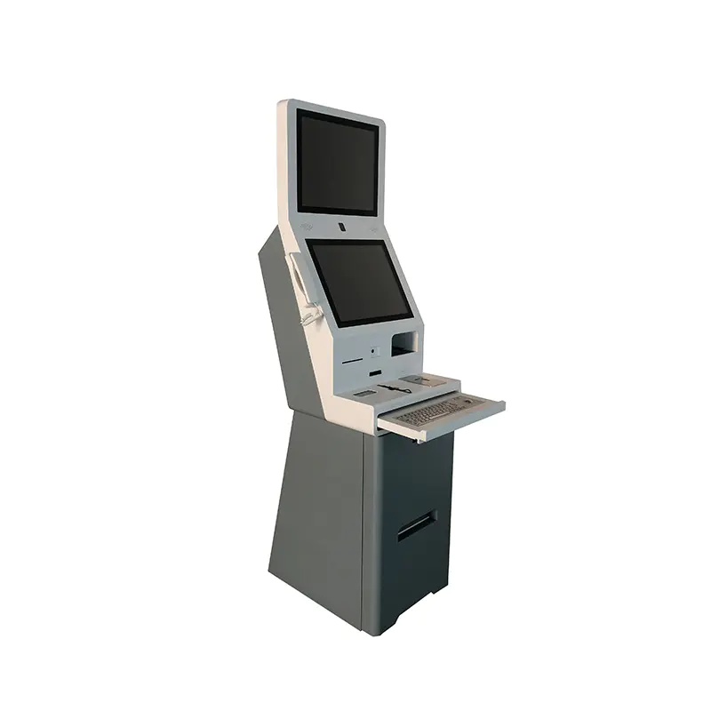 Hotel Check In Card Reader Cash Payment 24 Free Standing Self Serving Kiosk With Camera
