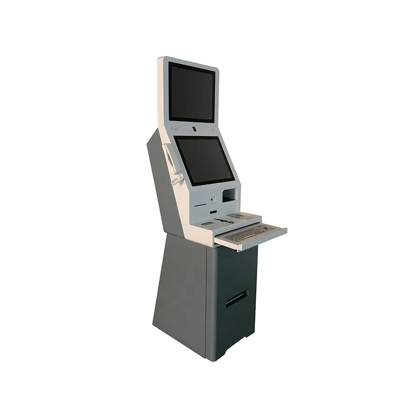 Hotel Check In Card Reader Cash Payment 24 Free Standing Self Serving Kiosk With Camera