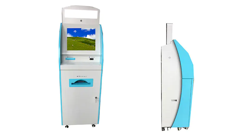 Self-service landing Visa kiosk with ID card reader scanner and A4 printer