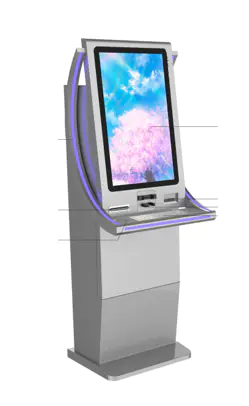 receipt printing kiosk with QR code scanner