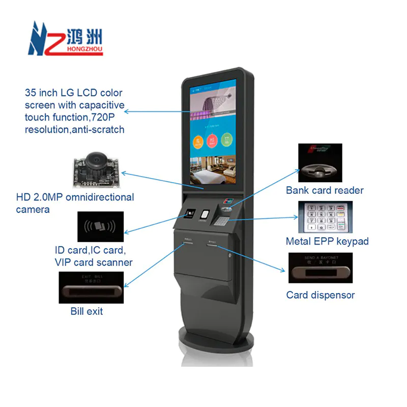 China Manufacture High Tech Hotel Lobby Check in Kiosk with Face Recognition