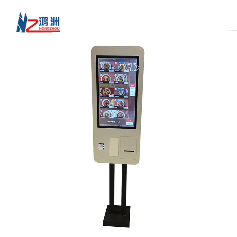 24 inch self service order payment touch screen kiosk barcode scanner kiosk for chain store / restaurant