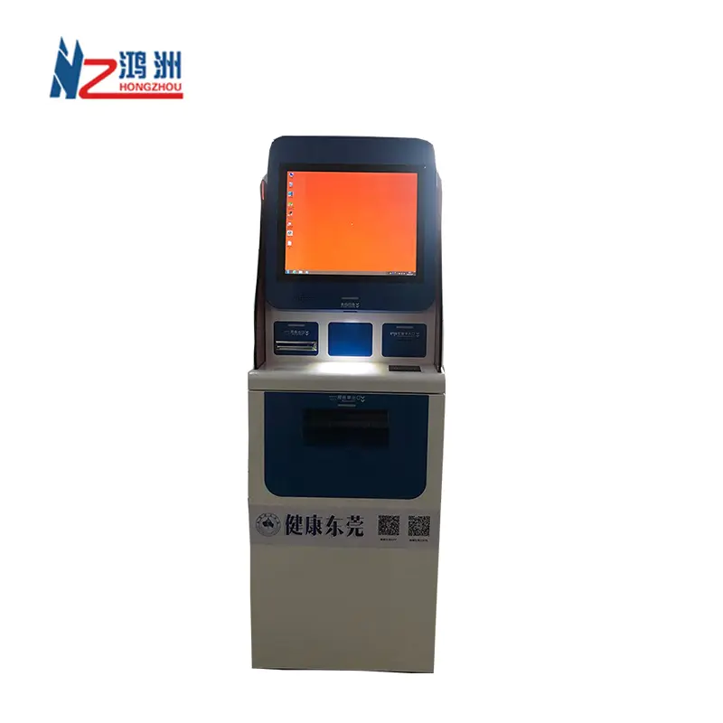 OEM multi self-service print kiosk in hospital health card reader and with fingerprint and scanner