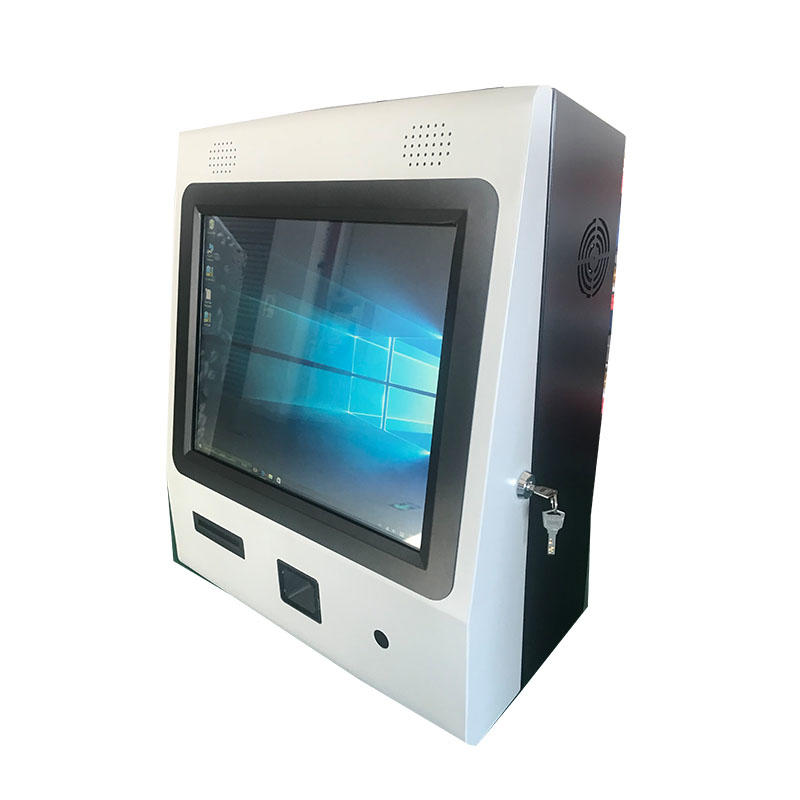 Multifunction 19 inch touch screen wall mounted payment kiosk with bar code scanner
