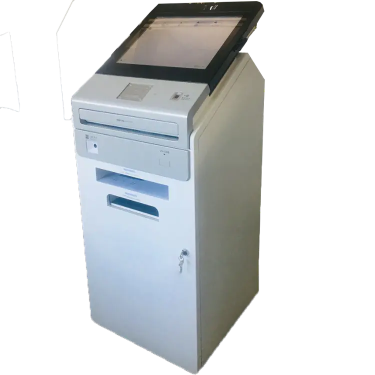 China touch screen payment kiosk with barcode scanner and keyboard