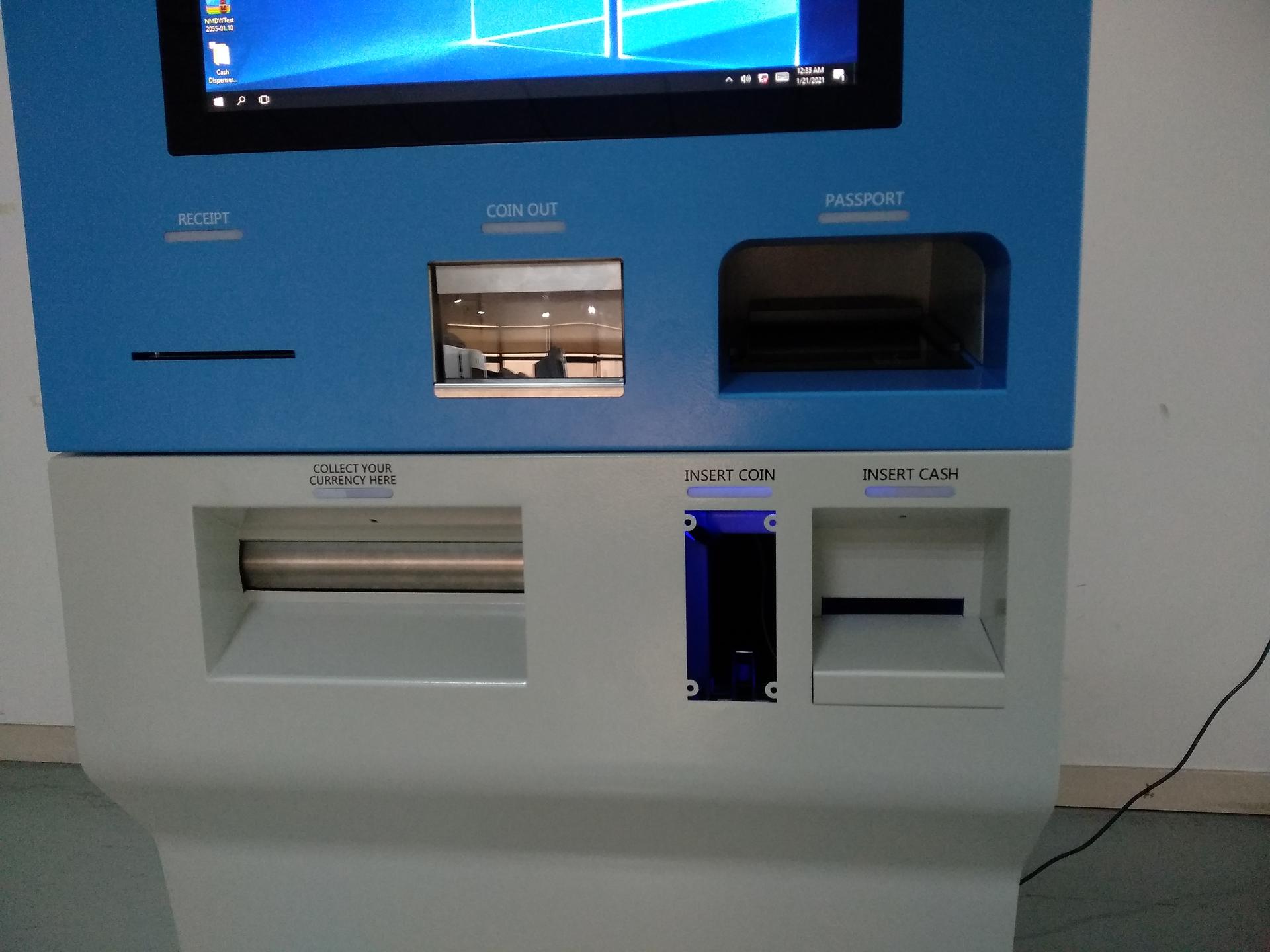 elegant foreign currency exchange kiosk with 19 inch touch screen