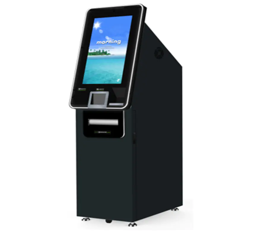 foreign currency exchange kiosk with 6 currency notes
