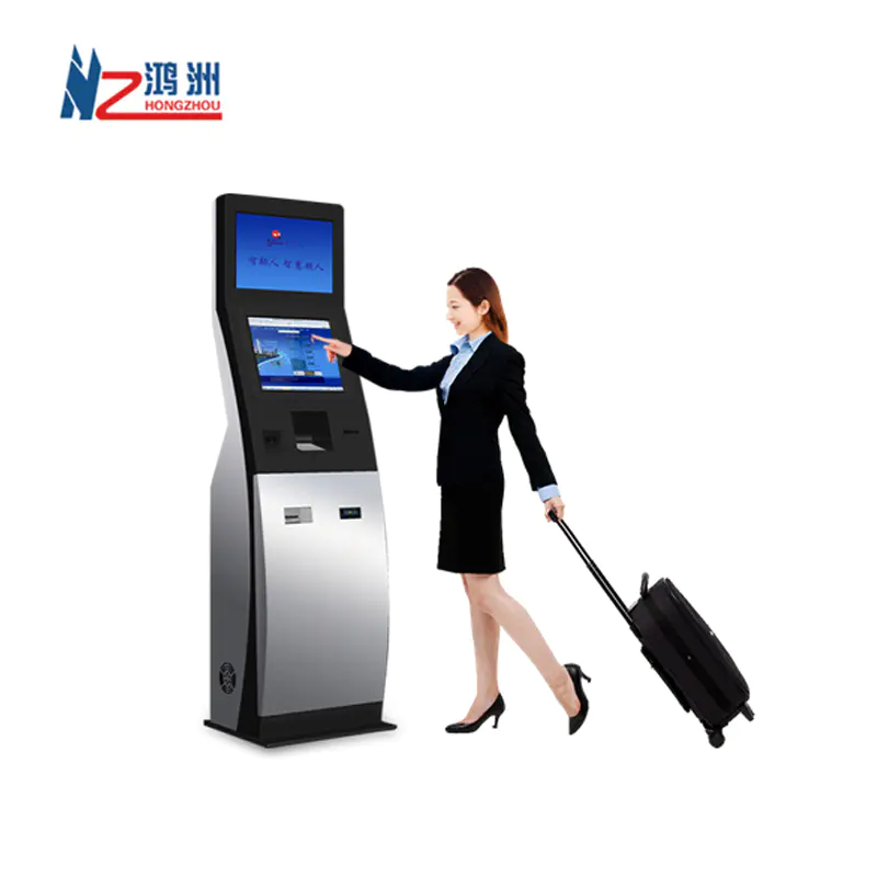 New design self ordering kiosk with RFID card and cash payment Windows system for hotel check in