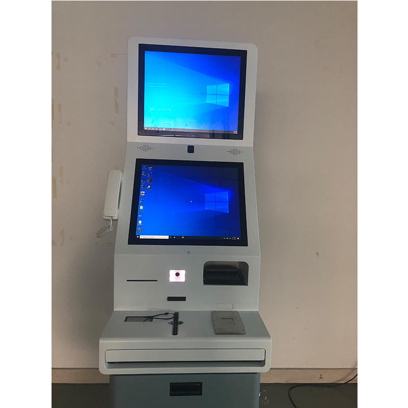 Floor stand 21.5 inch self service touch screen check in kiosk for hotel