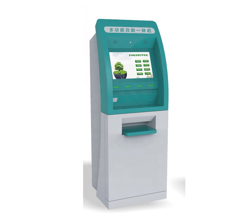 LED capacitive touch screen coin-operated kiosk with scanner thermal printer