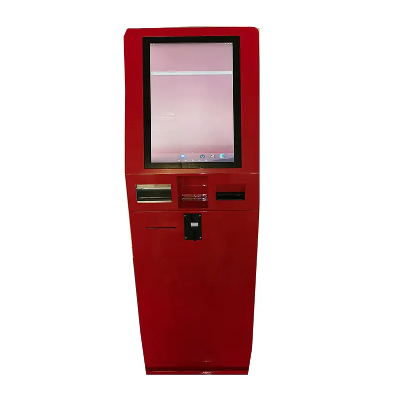 21.5 Inch Self Service Ordering Kiosk POS System Cash Acceptor Machine Payment Kiosk for fast food restaurants
