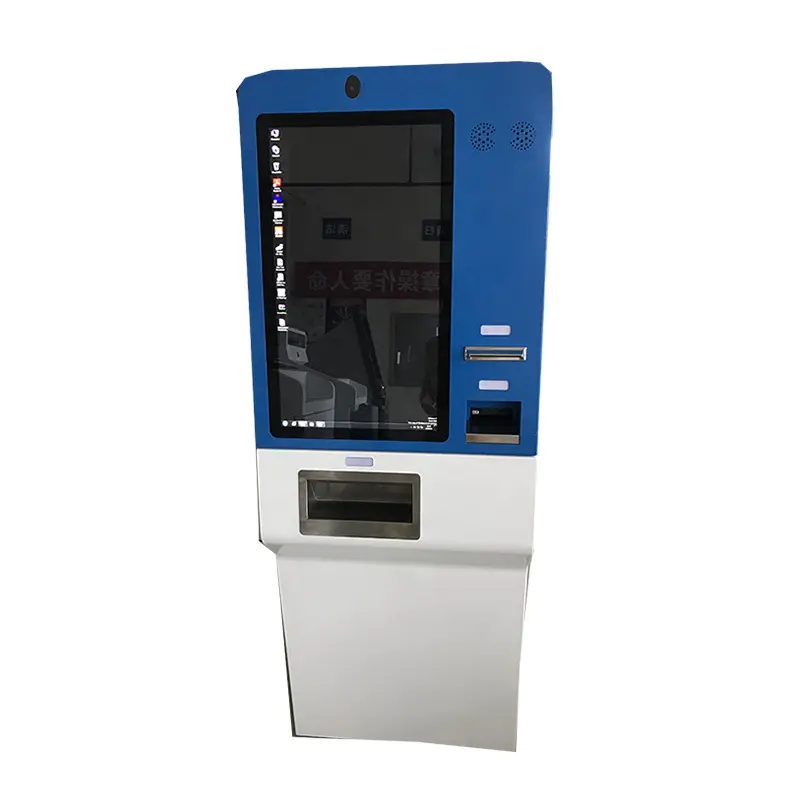 LED multimedia self service payment kiosk with WIFI and cash coin dispenser