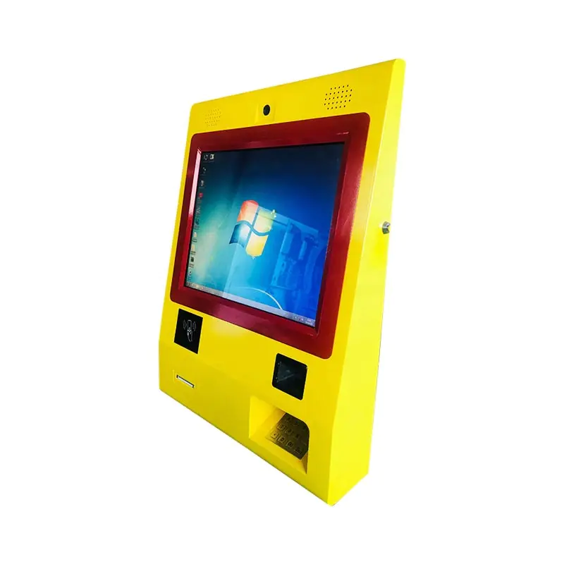 OEM 21 inch wall mounted kiosk with barcode and printer with capacitive touchscreen