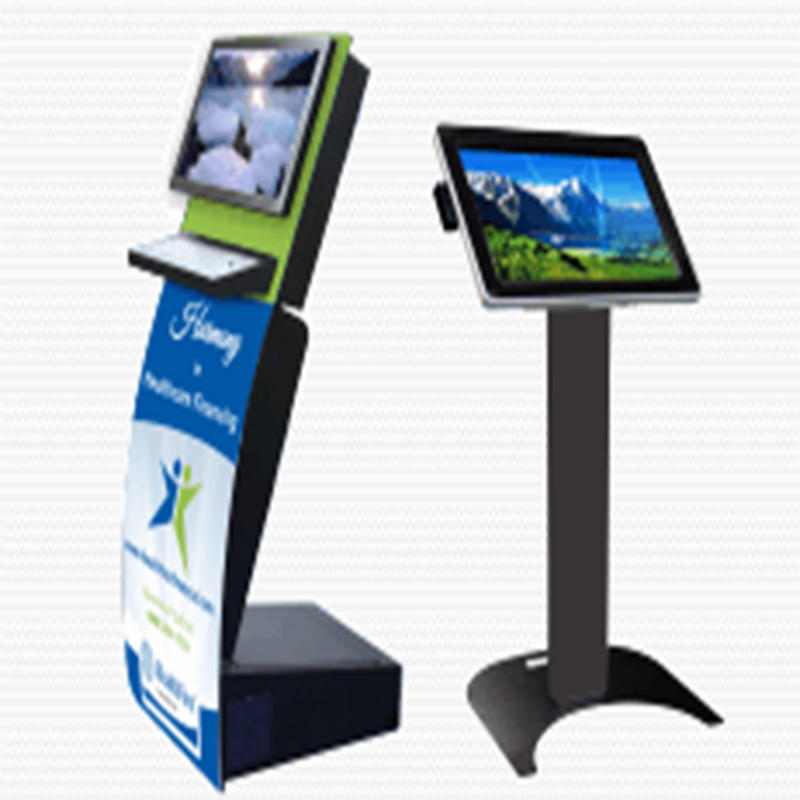 smart whole process tax system kiosk with 19'' touch screen and movable caster