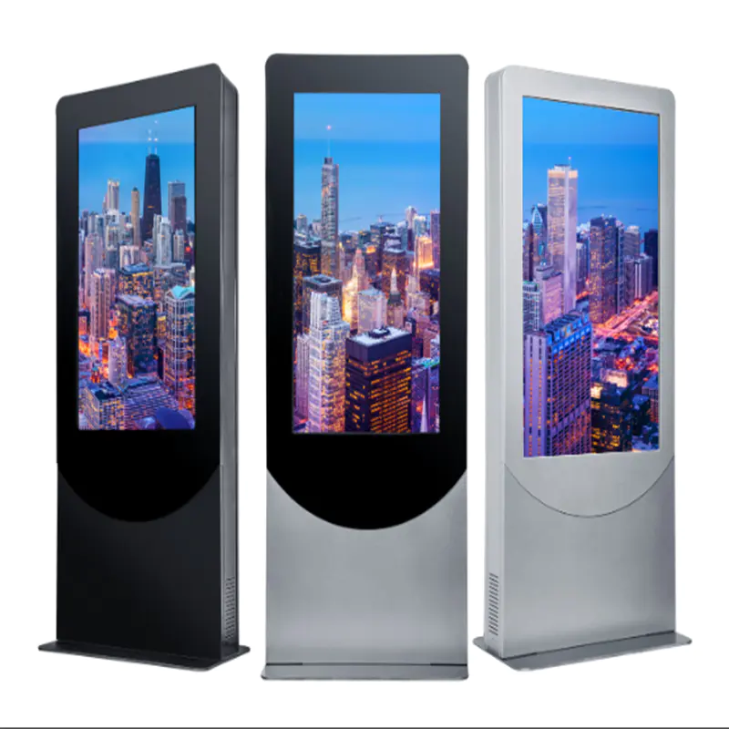 Outdoor vertical type advertisement digital signage kiosk with LCD display
