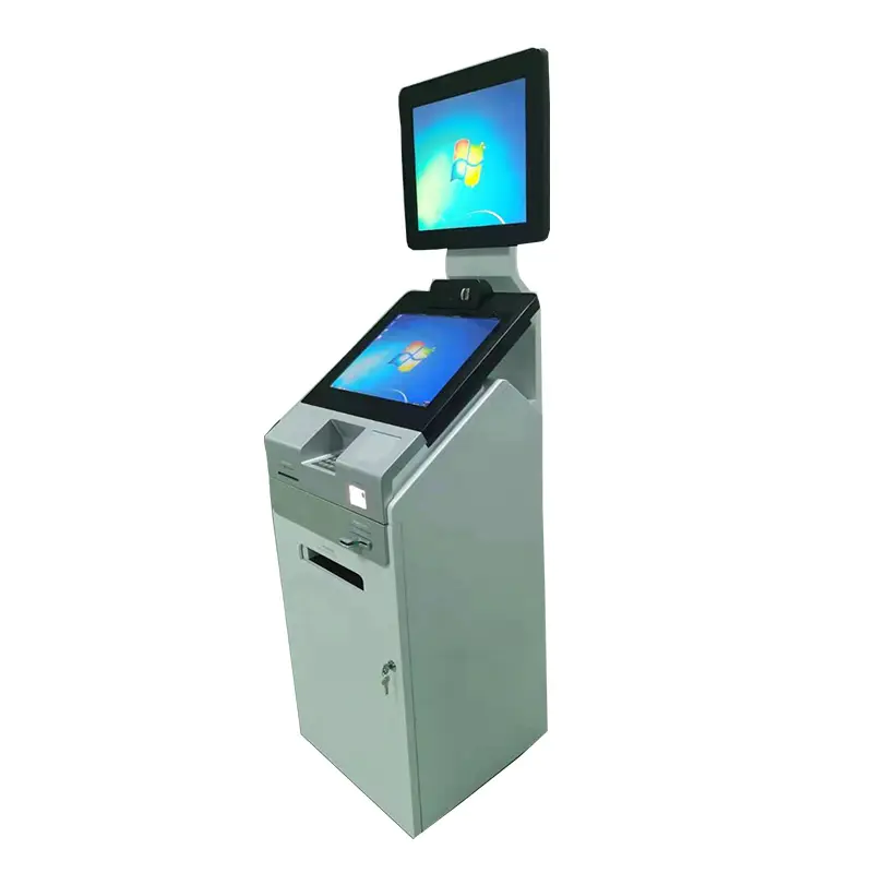 Dual screen self print record kiosk in hospital with payment function A4 laser printer