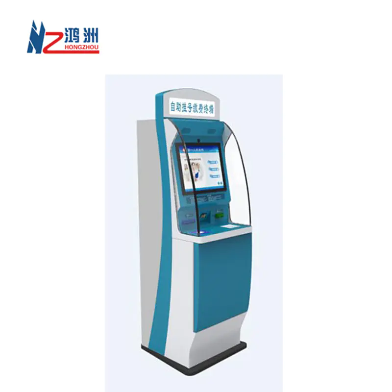 ODM floor standing capacitive self order kiosk in restaurantwith cash dispenser function