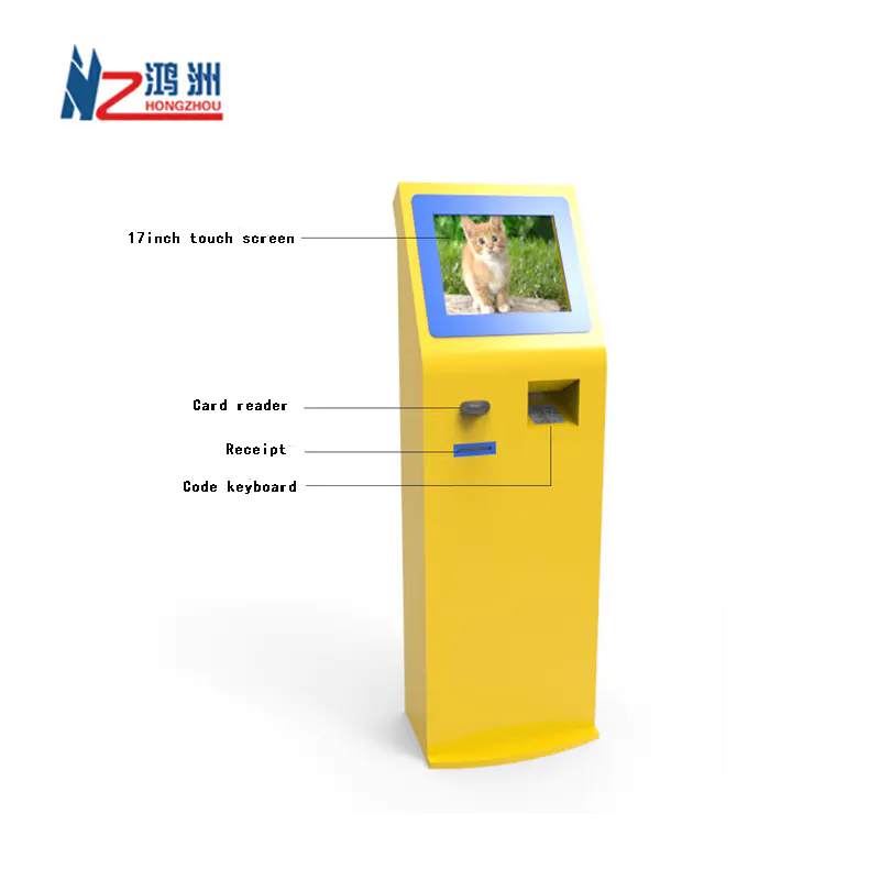 Self service check scanner kiosk with receipt printer