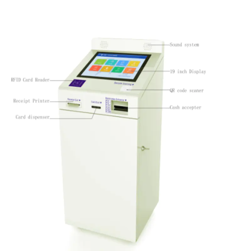 digital signage card dispensing kiosk with paying function