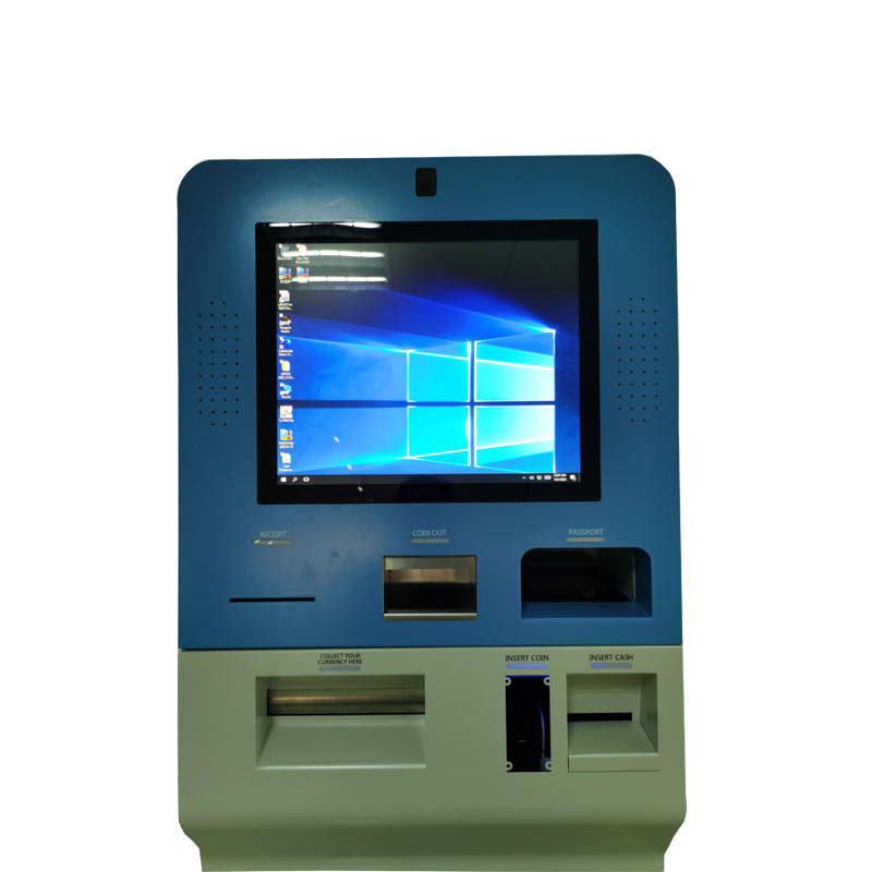 OEM currency exchange ATM kiosk for coin and cash with Glory cash dispenser in hotel